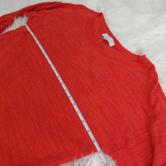 NWT LOFT Coral Tangerine Lightweight Large Sweater New - Picture 4 of 8